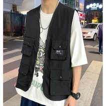 여름 남자 작업 조끼 배달 택배 주머니 공용 낚시 면 유틸리티아메카지베스트
