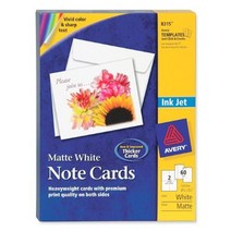 Avery Dennison 8315 잉크젯 프린터용 노트 카드 11.4 x 13.8cm(4-1/4 x 5-1/2인치) 매트 화이트 봉투 포함 60/팩
