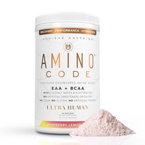 Ultra Human Amino Code - 필수 아미노산 + 분지쇄 코코넛 워터 전해질 라즈베리 레모네이드, Raspberry Lemon