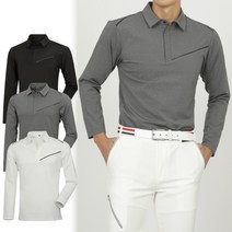 제로다몰 루센 남성 봄가을 골프웨어 사선 라인 골프티셔츠 신축성 깔끔한 핏감 베이직한 색상 2030 3040 pk 긴팔 카라 티셔츠