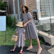 하트 도트 모녀 커플룩 엄마랑딸 패밀리룩 원피스 풀프린트 모녀룩