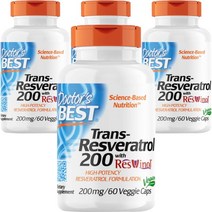 닥터스베스트 트랜스-레스베라트롤 200mg 베지 캡 글루텐 프리 비건, 60개입, 4개