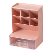 라라하우스 디바이더 데스크 오가나이저 수납 정리함, 핑크 투명