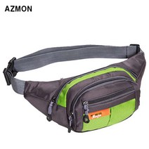 [크로스가방낚시] AZMON 멀티 포켓 미니 힙색가방 다용도 방수 크로스백 35cm x 14cm x 15cm 남여공용 2.5L, 그린