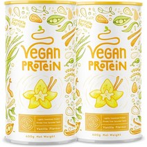 비건 프로틴 - VANILLA - 완두콩 대두 아마씨 아마란스 해바라기 호박씨로 만든 식물성 단백질 파우더 - 1.2kg, 600g (1팩), 크루아상