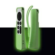 SIKAI 실리콘 보호 원격 제어 커버 애플 TV 4K 2021 Siri 2 세대 Airtag 케이스, 04 Light in Drak Green
