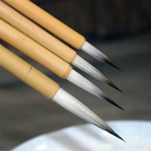 필방 서예 용품 족제비 머리 모직 머리 브러쉬 펜 슬림 골드 브러쉬 풍경 회화 브러쉬, 없음