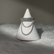 별자리반지 볼 체인 링 실버 컬러 레트로 드립 여성을 디자인 반지 럭셔리 수제 주얼리