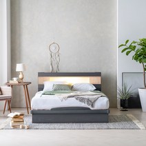 동서가구 세린 LED편백 SS 평상형 침대 (9존독립매트리스), 그레이