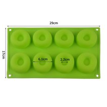 초콜릿 몰드 실리콘 도넛 몰드 과자 빵 케이크 비 스틱 베이킹 DIY 트레이 디저트 만들기 도구, 8 Hole-Green