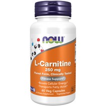 나우푸드 L-카르니틴 250mg 보충제 베지 캡슐 60정 카르티닌, 250mg 60정, 1개