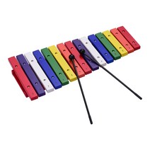 글로켄슈필 실로폰 공명 원목 우드 큰 실로폰 xylophone 타악기 피아노 연주 15 키 다채로운 뮤지컬 음악 감각 발달 조기 교육 악기, 없음