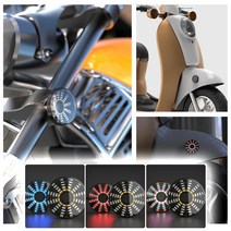오토바이 원형 무빙 LED 해바라기 범퍼 라이트 보조등 LED바 램프 탑박스 튜닝 용품 야간 전동킥보드 전기자전거, 블루(낱개1개)