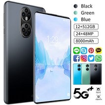태블릿 터치 스크린 패널 최신 P50 7 인치 태블릿 12GB RAM 2022 LTE 24/48MP 3440X1040 안드로이드, 01 Black