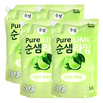 애경 순샘 상큼한라임 주방세제1.2L, 4개, 1.2L