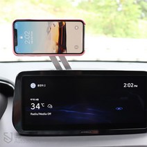 JS automotive 더뉴코나 시야방해없는 네비부착 접이식 알루미늄 자석 스마트폰 거치대 홀더 악세사리 자동차 용품, 블랙