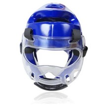 전문 태권도 머리 보호대 MMA 헬멧 무에타이 권투 가라테 가드 헤드 WTF 킥복싱, blue helmet shield+S 100-130 c