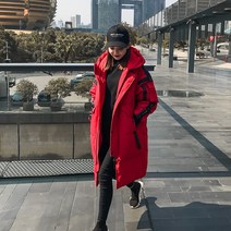 커플롱패딩 연예인롱패딩 카고 도톰 아우터 후드 구스다운