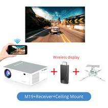 저무리 빔프로젝터 젤리빔 단초점 캠핑용 4k 휴대용 DLP touyinger m19 m19k 최고의 led 홈 시어터 비디오 full hd 1080p 6800lumen fhd, 협력사, m19 ty02 및 cm 추가
