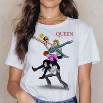 퀸 프레디 머큐리 Freddie Mercury 티셔츠 탑스 록 밴드 t 셔츠 여성 플러스 사이즈 tshirt 여름 tshirt 여성 빈티지 티 셔츠 하라주쿠 여성