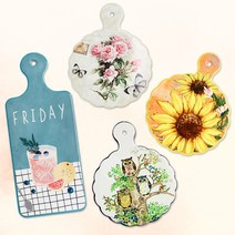 데코하우스 도자기 냄비받침대, 로맨틱코디냄비받침_부엉이, 1개