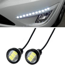 데이라이트 차폭등 데루등 2pcs 2318mm 자동차 led 주간 주행 조명 독수리 눈 drl 자동 led 백업 반전 주차 신호 자동차 램프 drl 화이트, 23mm-화이트