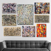 유홍아트 잭슨폴록 명화 인테리어액자 No112 프레임 3호(27x19cm) (5613723), 6번/프레임액자(골드)