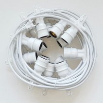 국내제작 20m20소켓(화이트) E26 LED 10w전구 20개 전등선 오징어등 루프탑 펜션 카페 야외 조명, 10w주광색(하얀빛)