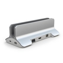 썬더볼트 독 서피스독 수직 노트북 스탠드 usb c 도킹 스테이션 12 in 1 hdmi compatible 4k hd with vga rj45 usb 3.0 type-c pd, 은