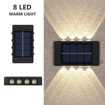 LED 야외조명 벽 정원램프 스마트 솔 라 방수 장식 발코니 안뜰 거리 빛 태양, 03 4pcs, 06 8 LED Warm Color