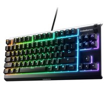 SteelSeries 에이펙스 3 TKL RGB 게이밍 키보드 텐키리스 컴팩트 폼 팩터 8존 조명 IP32 물 & 먼지 방지 저소음 게임 스위치 등급 안티 고스팅 스틸시리즈, Apex 3 TKL, Whisper Quiet – Tactile Sil