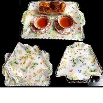 고급 플라워 아크릴 쟁반 3종세트(3개1세트)/집뜰이/잔치/행사/답례품/명절선물/집들이/학교/행사/교회/과일접시/트레이/쟁반/받침대/선물세트/컵/도마/칼/빵/식기/개업선물/행사장, 3p (소 1p, 중 1p, 대 1p)