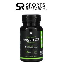 스포츠리서치 비타민 D3 125mcg(5000 IU) 60 베지 소프트젤 콜레칼시페롤