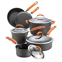 Rachael Ray 브라이트 하드 아노다이즈 알루미늄 논스틱 쿡웨어 세트 10피스