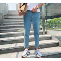 [DH몰] 남자 진 연청 일자핏 데님 청바지+상품권