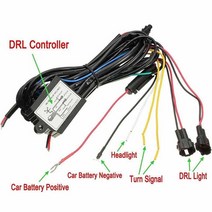자동차 DRL 주간 주행등 조광기 릴레이 제어 스위치 하네스 12V 1 개, 한개옵션0