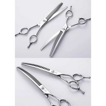 애견 가위 손질 전문 샵 반려견 도구 정리 일자 곡선, 7인치 곡선 피쉬 가위