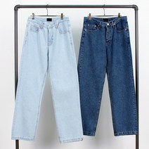 레어코드 데님 생지 남녀공용 테이퍼드 핏 와이드 팬츠 긴바지