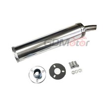 오토바이 머플러 튜닝 팁 호환 레이싱 배기 파이프 소음기 금속 길이 60x280mm 2 스토크 탈출 50cc240cc 용, 3.White