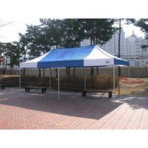 [카라반캐노피]3mx4.5m 접이식 이동식 자바라천막 골조지붕 기본형, 알미늄, 청백
