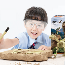 수제 DIY 공룡 화석 발굴 체험 키트 뼈 조립 고고학, 트리케라톱스 라이트 에디션
