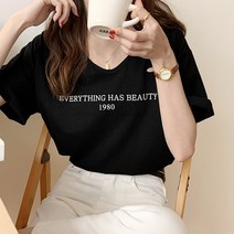 진짜 샷 큰 둥근 목 흰색 t 셔츠 여자 짧은 졸림 여름 새로운 면적 느슨하고 반 세미 슬리브 여성 탑 in