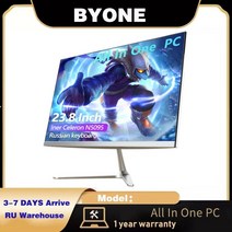 byone byyi5 올인원 pc 23.8 인치 ddr4 16g ram 512g ssd windows11 인터 셀러론 n5095 데스크탑 컴퓨터 게임용 노트북, 8g 램 256g SSD, 23.8인치
