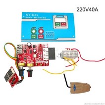 용접기계 미니 220 acdc 300a max co2 w6000 휴대용 스폿 용접기 기계 시간 제어 보드 단일 셀 용접용 diy 키트 시간 현재 간단한 작업 dropship, 220v40a 풋 스위치