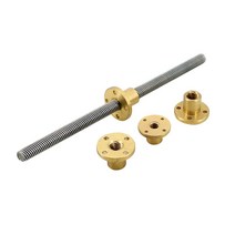 CNC 3D 프린터 부품 사다리꼴 로드 T10 리드 스크류 황동 너트 Length100mm-1000mm 포함 10mm 직경 피치 2mm Lead1mm-16mm, [11] 1000mm, [04] lead 8mm pitch 2mm