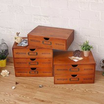북유럽 앤틱 미니 서랍장 원목 레트로 캐비넷, 소형 1단