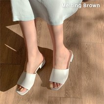 [로즈블로썸] [멜팅브라운] 여성 캐주얼 통굽 로우힐 뮬슬리퍼 9color (8249168