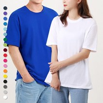 무지티센터 반팔 라운드넥 무지 티셔츠 30수 면 코마사