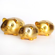 [쓰리몰] 재물을 부르는 황금돼지 저금통 복저금통 개업 집들이선물 매장 카페소품