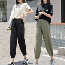 코디 면 여자바지 밴딩바지 면바지 세미 스판